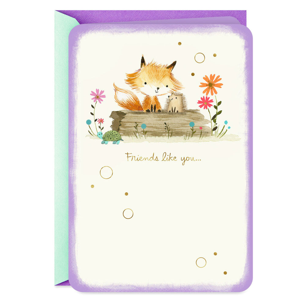 Fox and Hedgehog Friendship Card