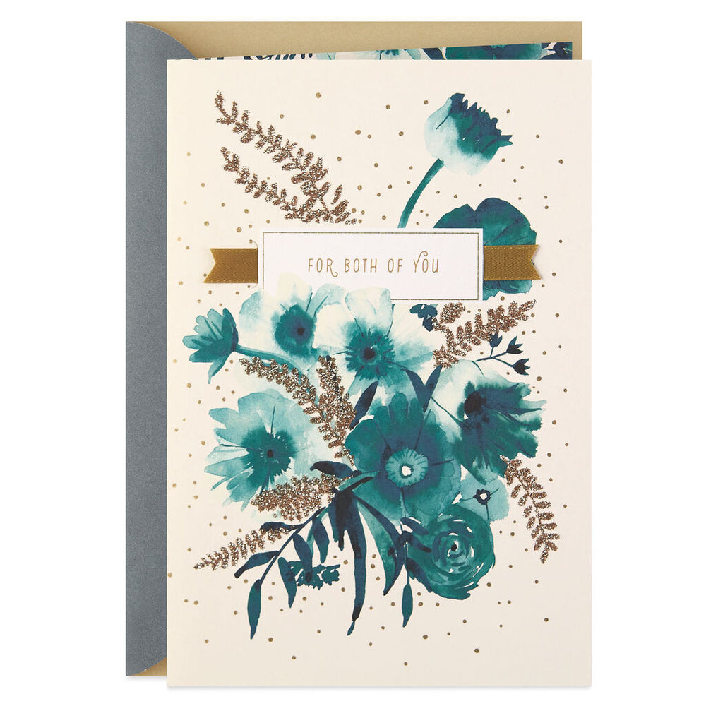 Blue With Glitter Anniversary Card for Both of You