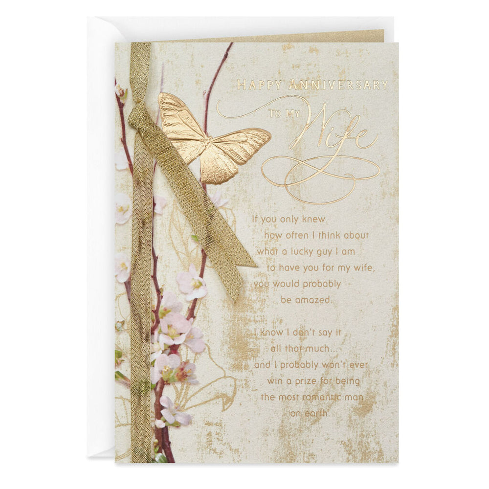 
            
                Load image into Gallery viewer, Wife - Gold Butterfly Anniversary Card
            
        