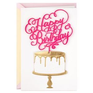 Signature - Calligraphy and Cake Birthday Card