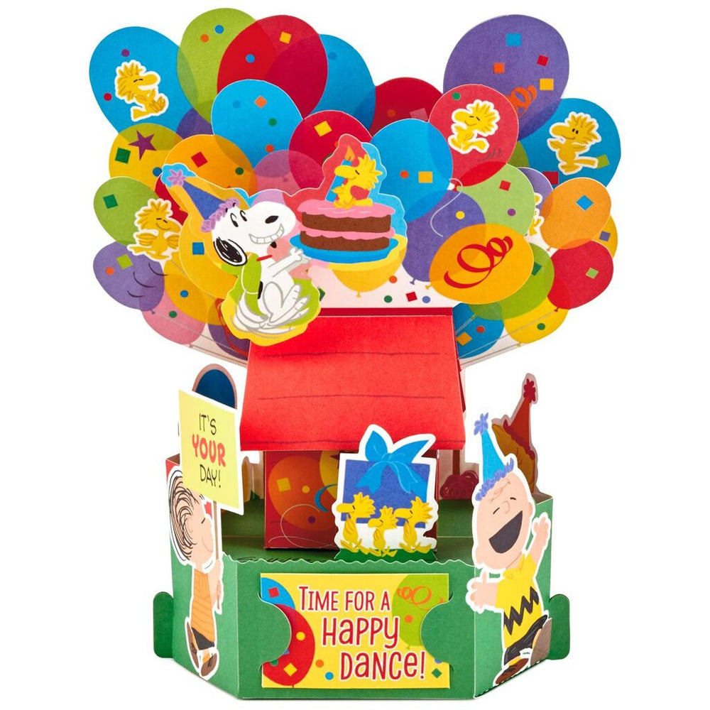 
            
                Load image into Gallery viewer, Peanuts Happy Dance Pop Up Birthday Card
            
        
