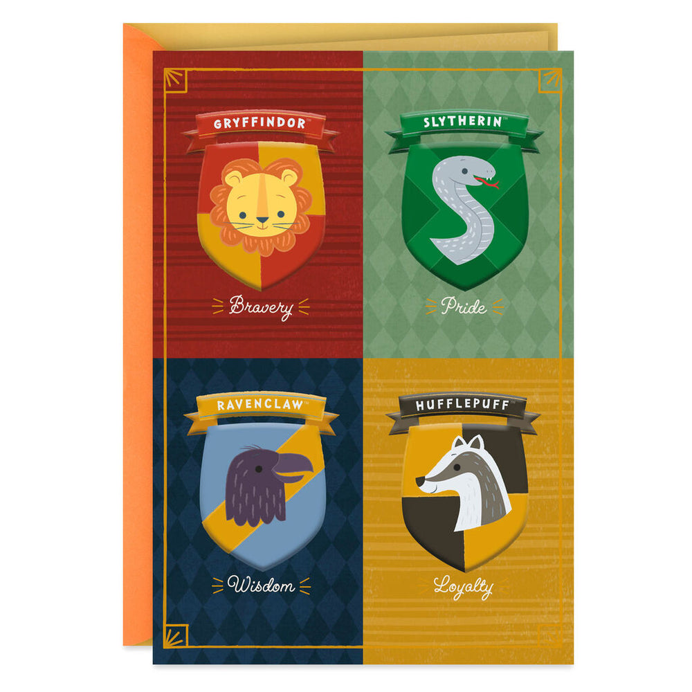 
            
                Load image into Gallery viewer, Harry Potter Hogwarts House Crests New Baby Card
            
        