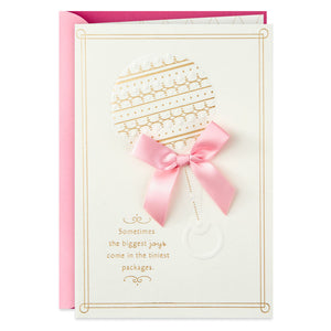 Shower of Wishes Pink Baby Rattle Baby Shower Card