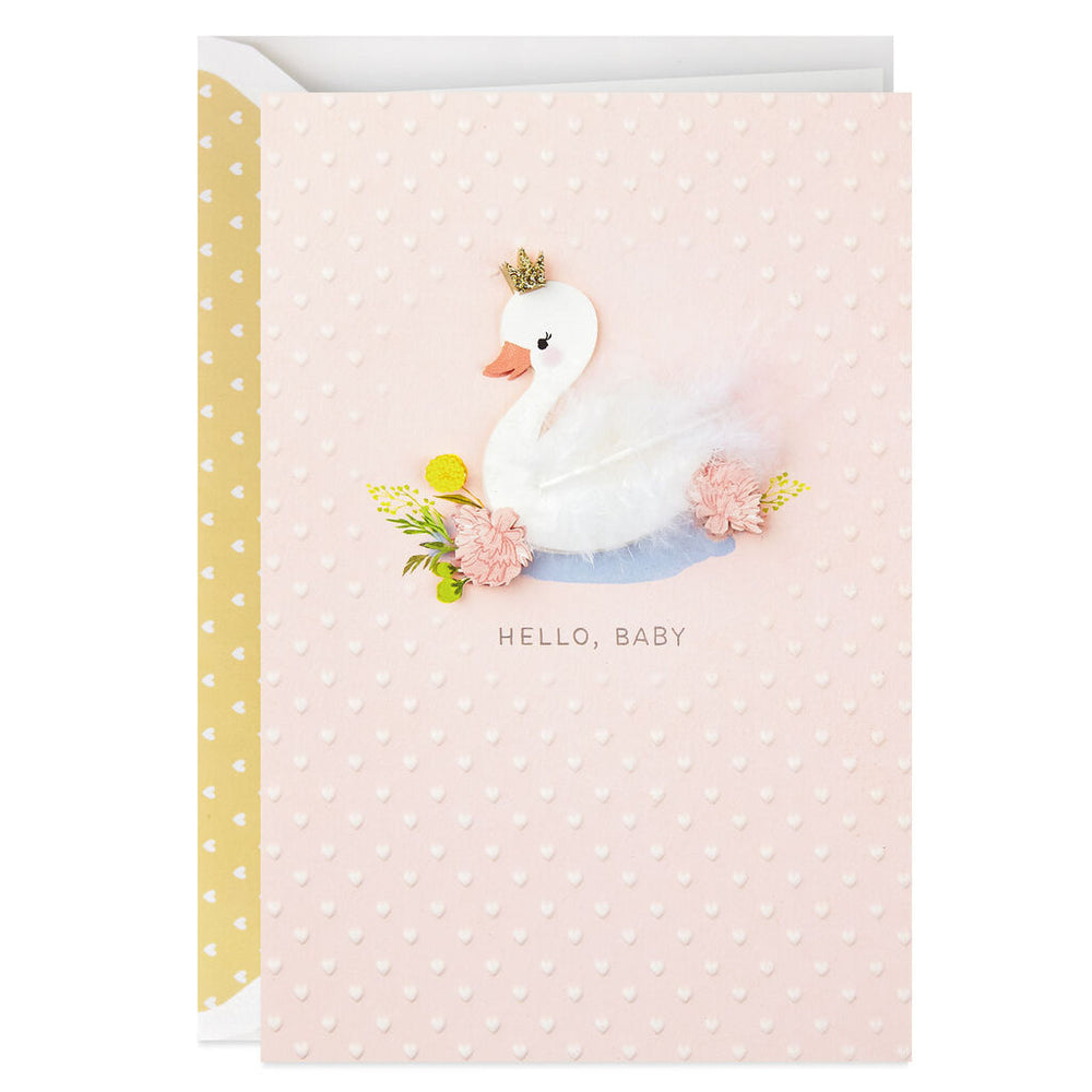 Hallmark　Congratulations　White　–　Ann's　Crown　With　Swan　Baby　and　New　Card　Creative