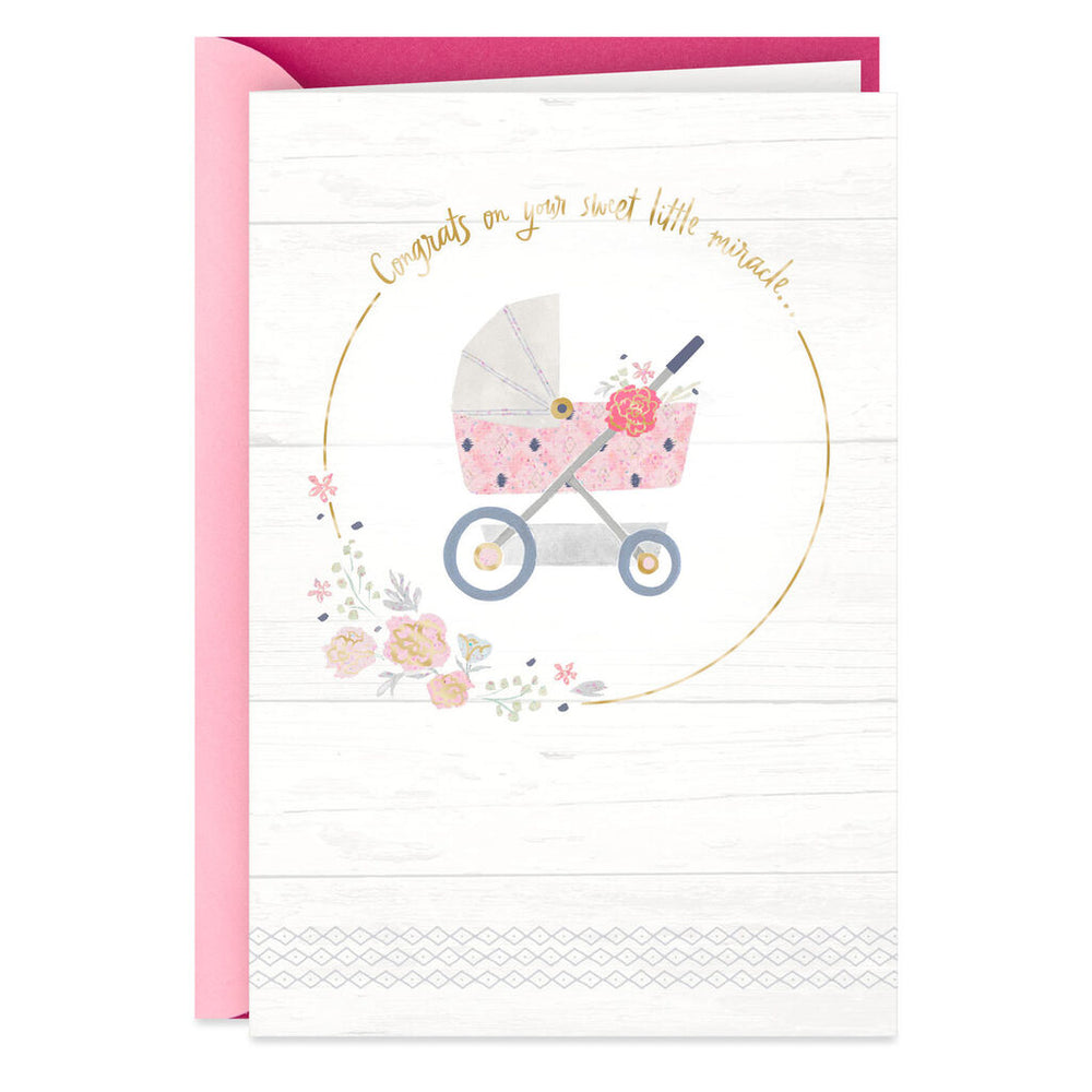 Sweet Little Miracle New Baby Girl Card