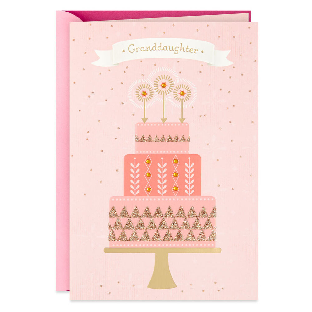 Personalised Contemporary Birthday Cake Card For Granddaughter – Hallmark