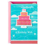 Granddaughter - Cake and Wishes Birthday Card
