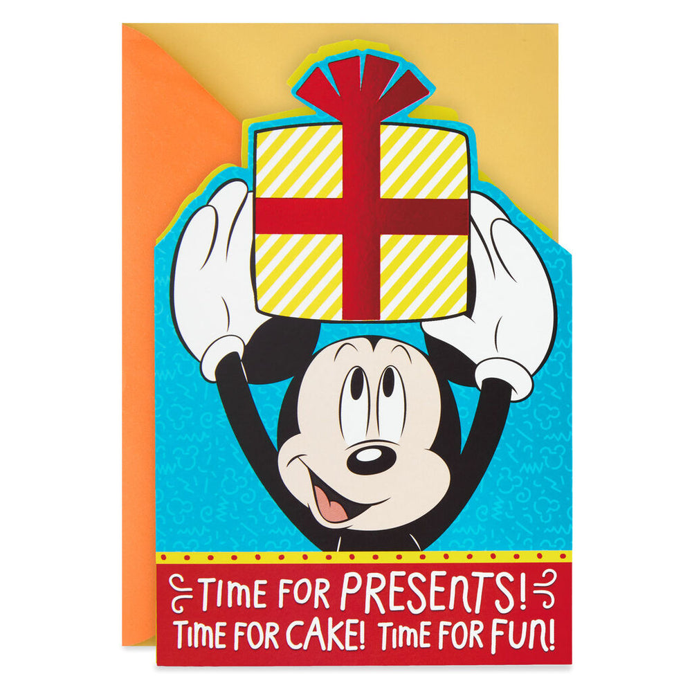 Mickey Mouse Wrapped Present Birthday Card With Stickers