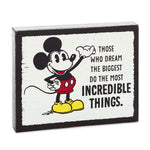 Disney Mickey Mouse Incredible Things Wood Quote Sign, 6.25x5