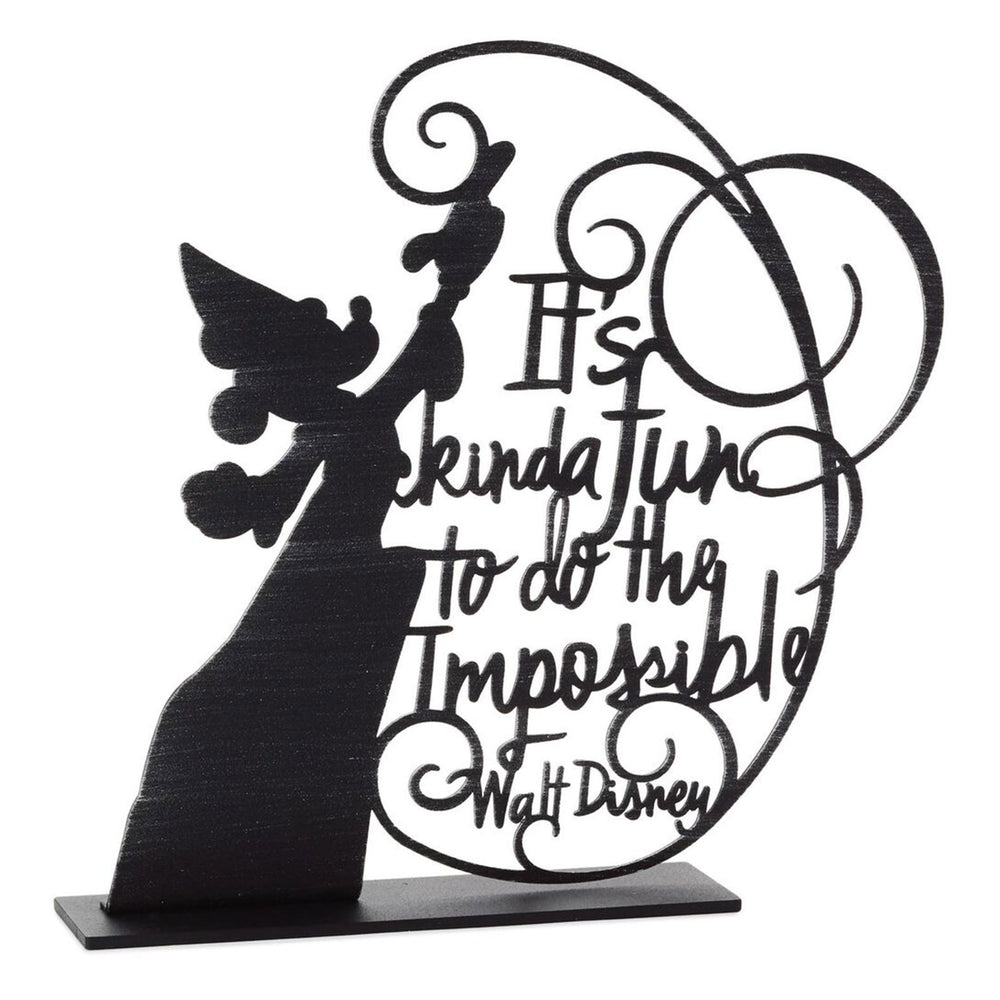 Disney Sorcerer Mickey Do the Impossible Metal Quote Figurine, 7.75"