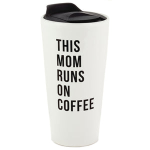 
            
                Load image into Gallery viewer, This Mom Runs on Coffee Travel Mug, 10 oz.
            
        
